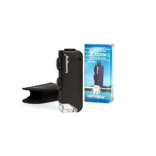 Taschenmikroskop 60-100x Taschenmikroskop mit LED ZOOM-Beleuchtung