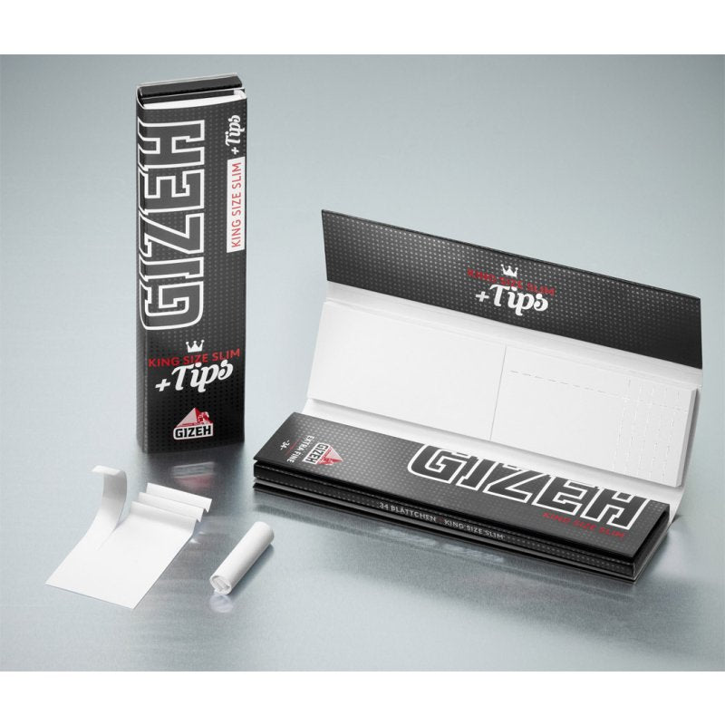 Gizeh Extra Fine King Size Slim Papers + integrierte Tips